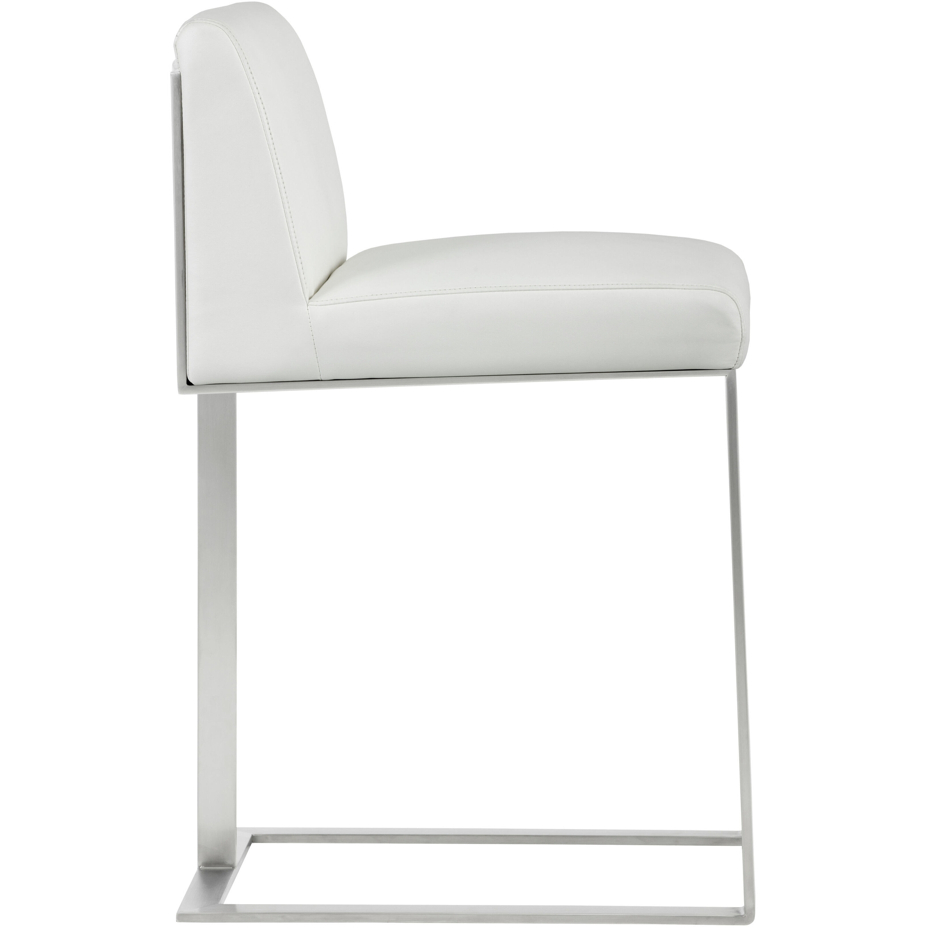 Dean 35.5 inch Stainless Steel / Cantina White Counter Stool